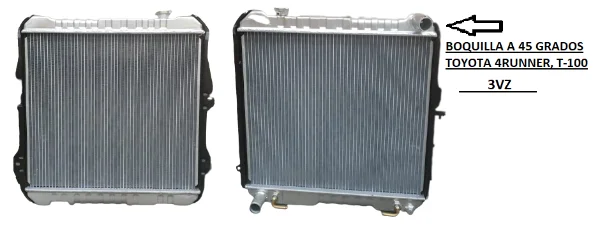 RADIADOR PARA TOYOTA 4RUNNER PICKUPS T-100 CON MOTOR 3VZ DE ALUMINIO DE 32MM (TAPON NECESITA DOBLARSE UN POQUITO)